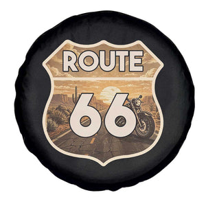 Vintage Motorcycle Road Trip Route Highway 66 Spare Tire Cover Open Road Adventure TS12 Print Your Wear