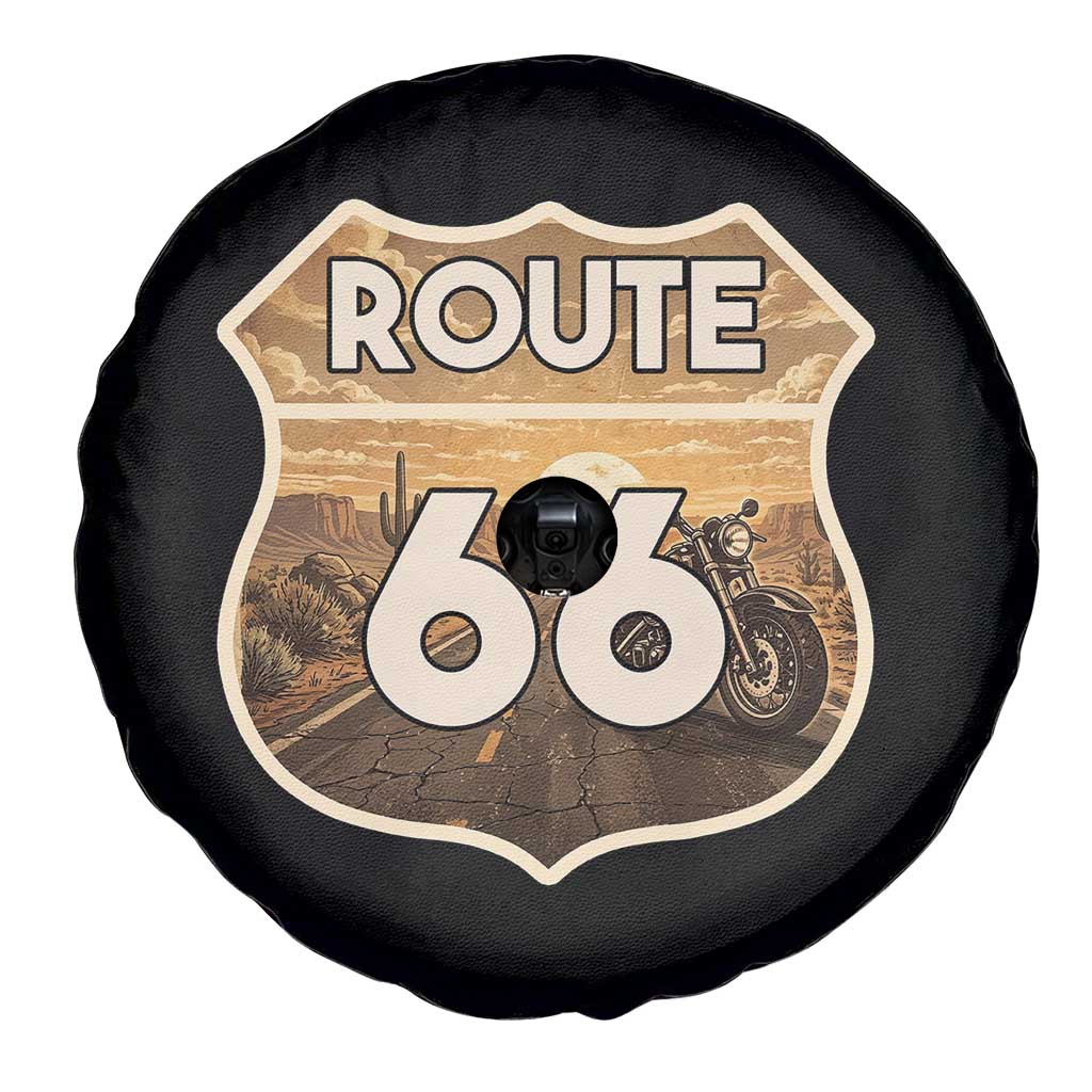 Vintage Motorcycle Road Trip Route Highway 66 Spare Tire Cover Open Road Adventure TS12 Print Your Wear