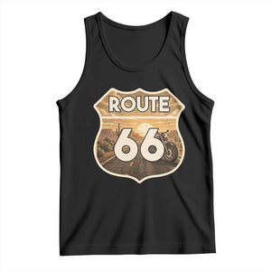 Vintage Motorcycle Road Trip Route Highway 66 Tank Top Open Road Adventure TS12 Black Print Your Wear