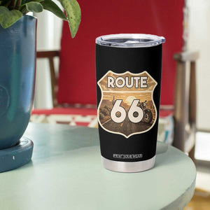 Vintage Motorcycle Road Trip Route Highway 66 Tumbler Cup Open Road Adventure TS12 Print Your Wear