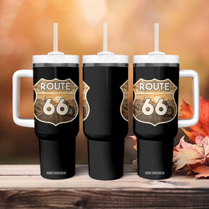 Vintage Motorcycle Road Trip Route Highway 66 Tumbler With Handle Open Road Adventure TS12 Print Your Wear