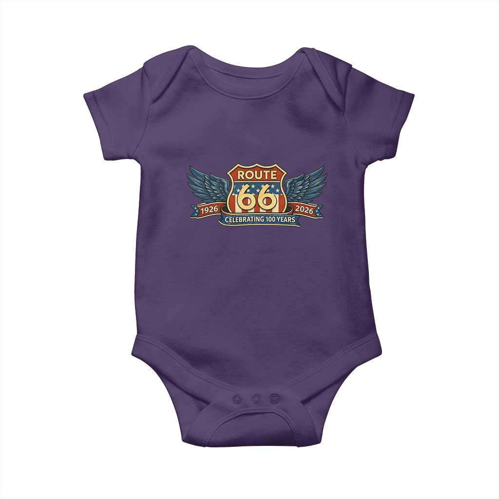 Route Highway 66 Centennial Baby Onesie 100 Years Of The Mother Road TS12 Purple Print Your Wear