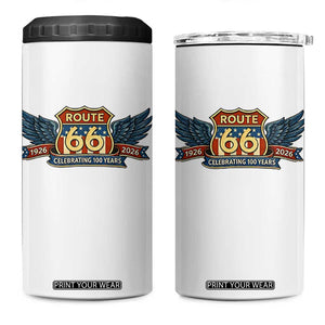 Route Highway 66 Centennial 4 in 1 Can Cooler Tumbler 100 Years Of The Mother Road TS12 One Size: 16 oz White Print Your Wear