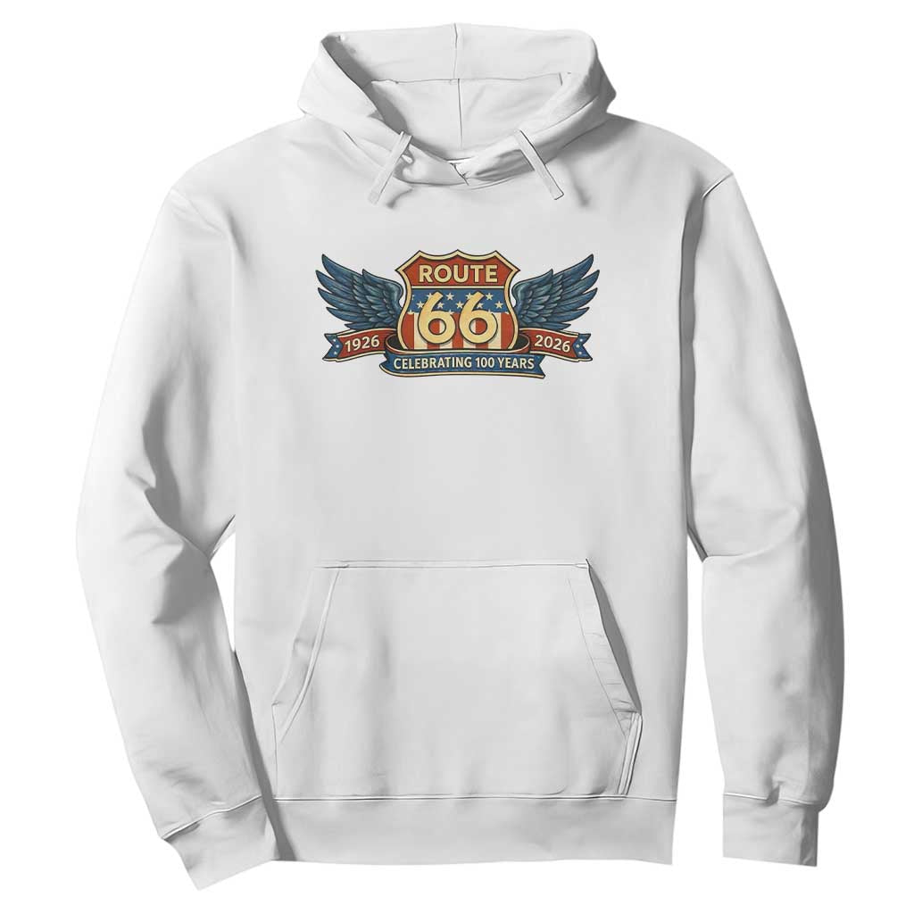 Route Highway 66 Centennial Hoodie 100 Years Of The Mother Road TS12 White Print Your Wear