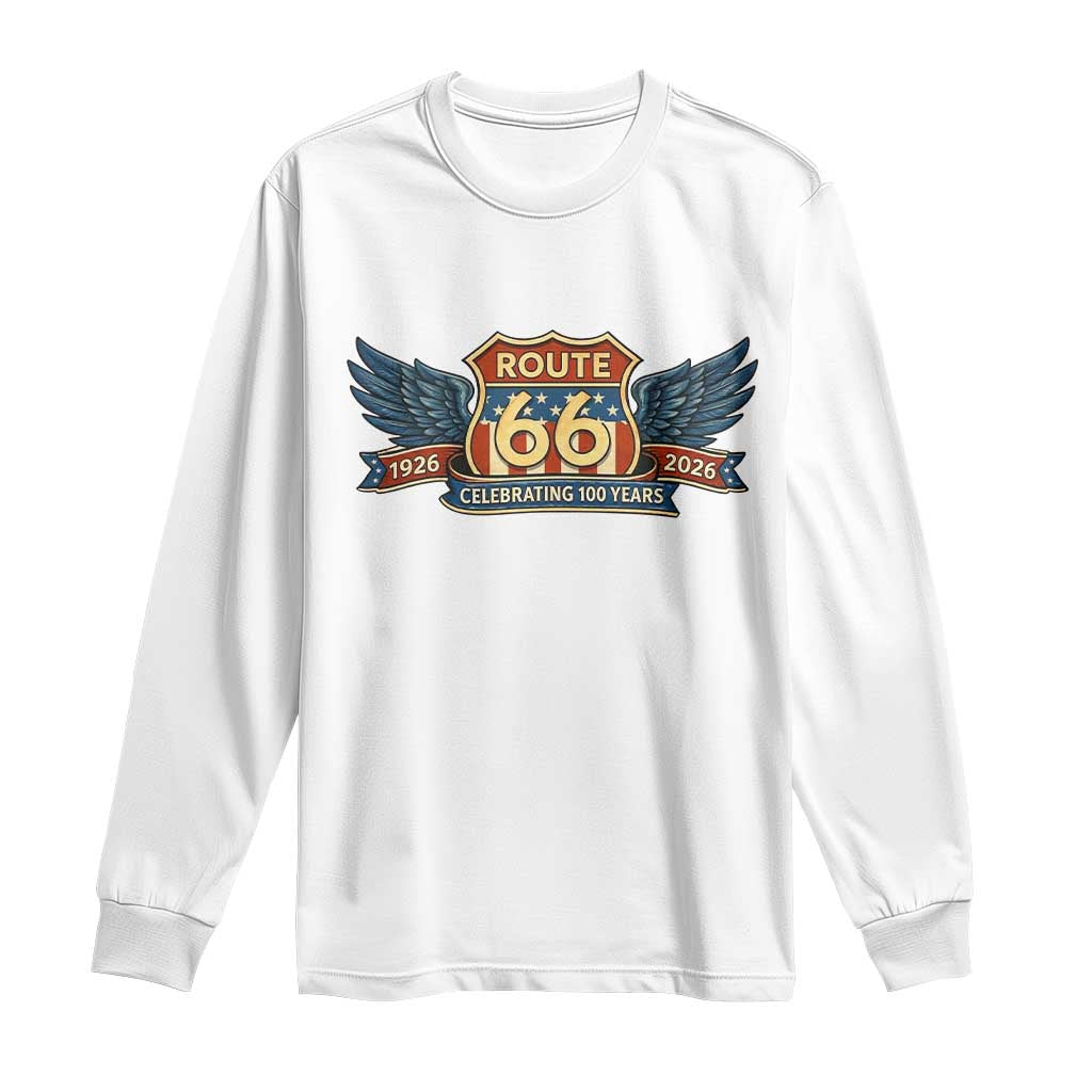 Route Highway 66 Centennial Long Sleeve Shirt 100 Years Of The Mother Road TS12 White Print Your Wear