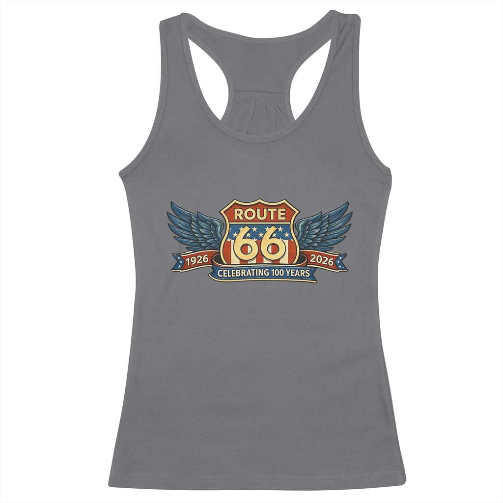 Route Highway 66 Centennial Racerback Tank Top 100 Years Of The Mother Road TS12 Charcoal Print Your Wear