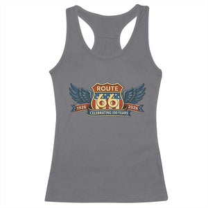 Route Highway 66 Centennial Racerback Tank Top 100 Years Of The Mother Road TS12 Charcoal Print Your Wear