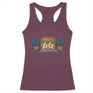Route Highway 66 Centennial Racerback Tank Top 100 Years Of The Mother Road TS12 Maroon Print Your Wear