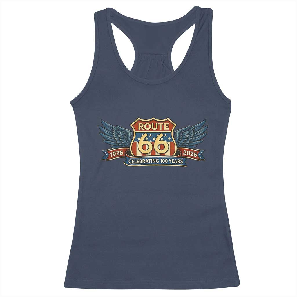 Route Highway 66 Centennial Racerback Tank Top 100 Years Of The Mother Road TS12 Navy Print Your Wear