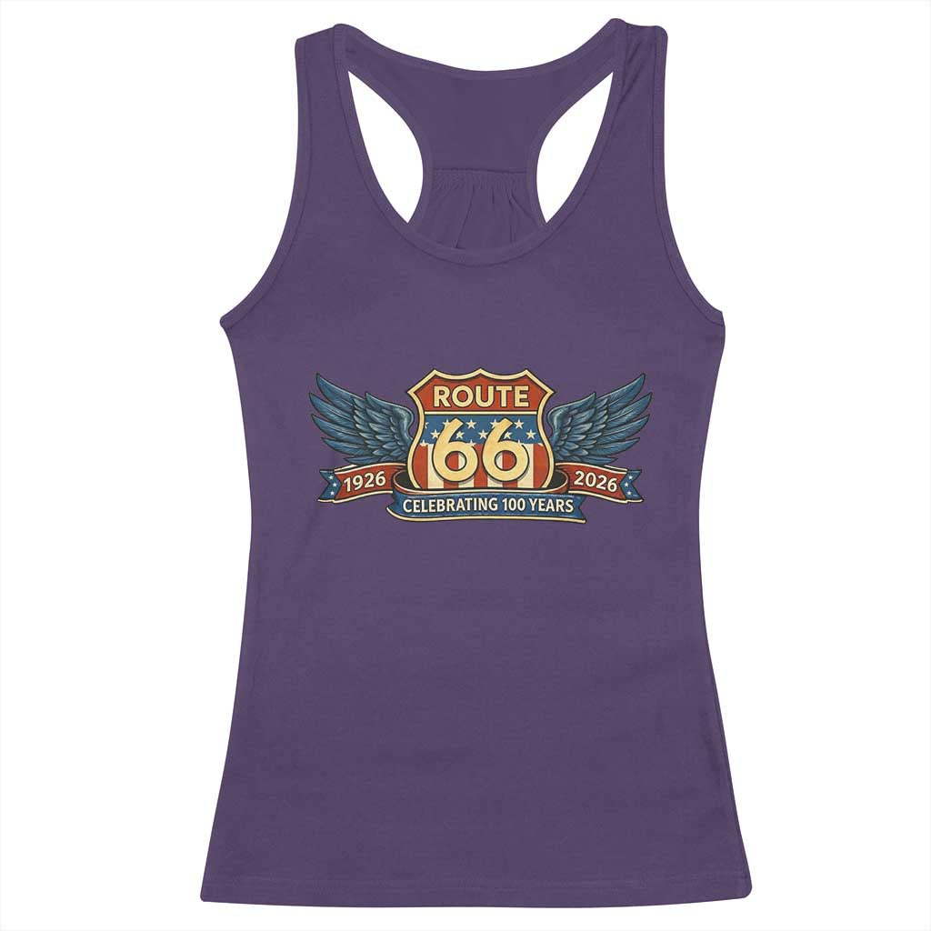 Route Highway 66 Centennial Racerback Tank Top 100 Years Of The Mother Road TS12 Purple Print Your Wear