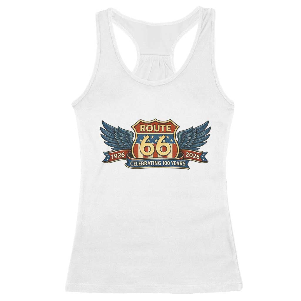 Route Highway 66 Centennial Racerback Tank Top 100 Years Of The Mother Road TS12 White Print Your Wear