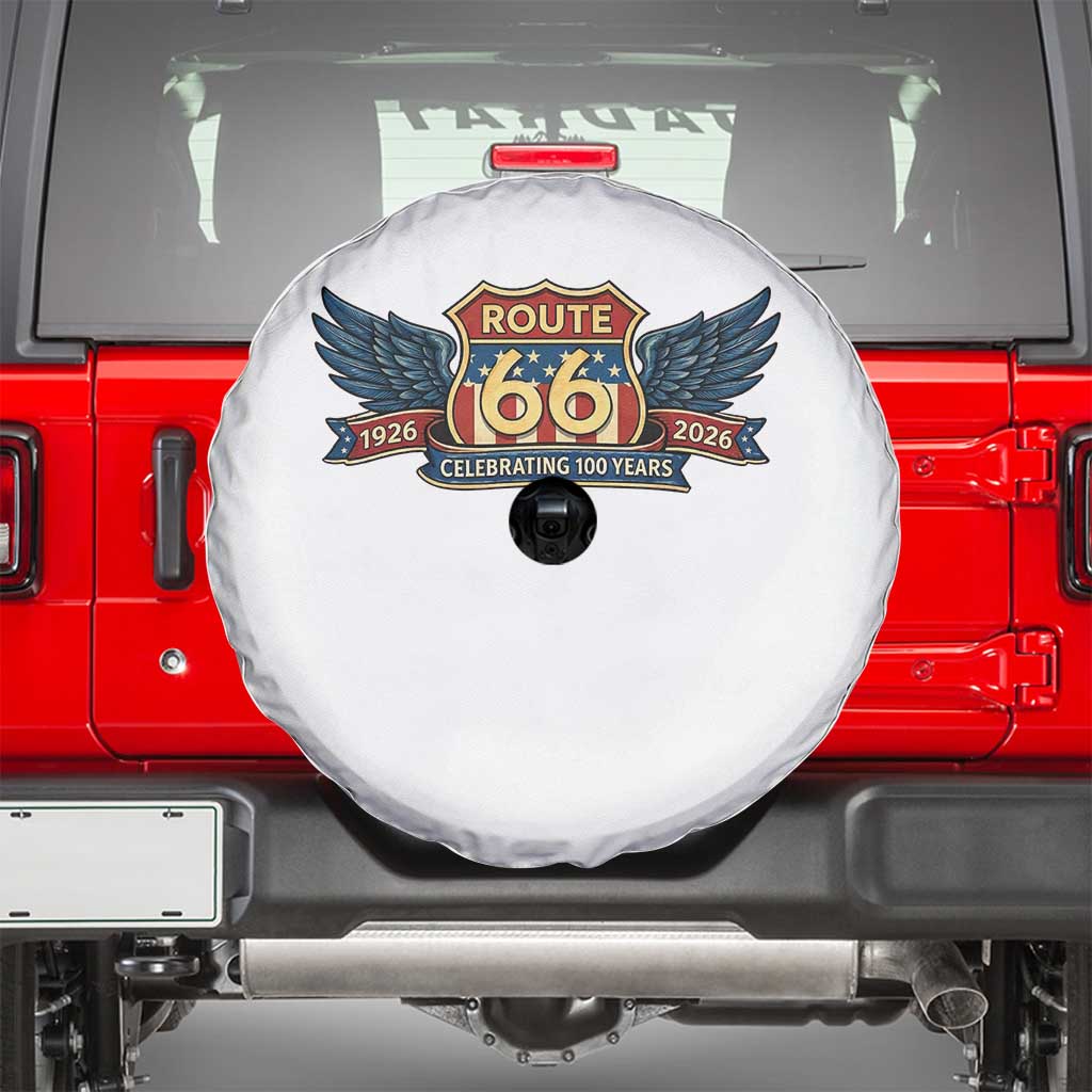 Route Highway 66 Centennial Spare Tire Cover 100 Years Of The Mother Road TS12 Black Print Your Wear
