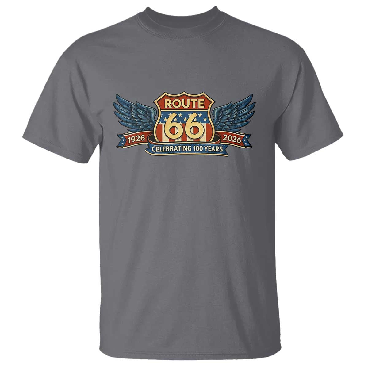 Route Highway 66 Centennial T Shirt 100 Years Of The Mother Road TS12 Charcoal Print Your Wear