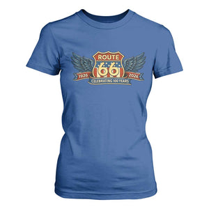 Route Highway 66 Centennial T Shirt For Women 100 Years Of The Mother Road TS12 Royal Blue Print Your Wear