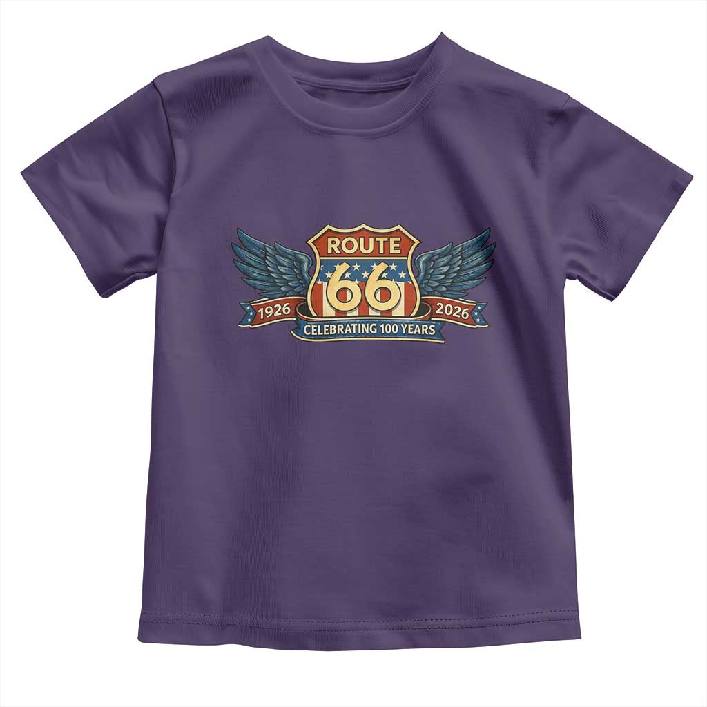 Route Highway 66 Centennial Toddler T Shirt 100 Years Of The Mother Road TS12 Purple Print Your Wear