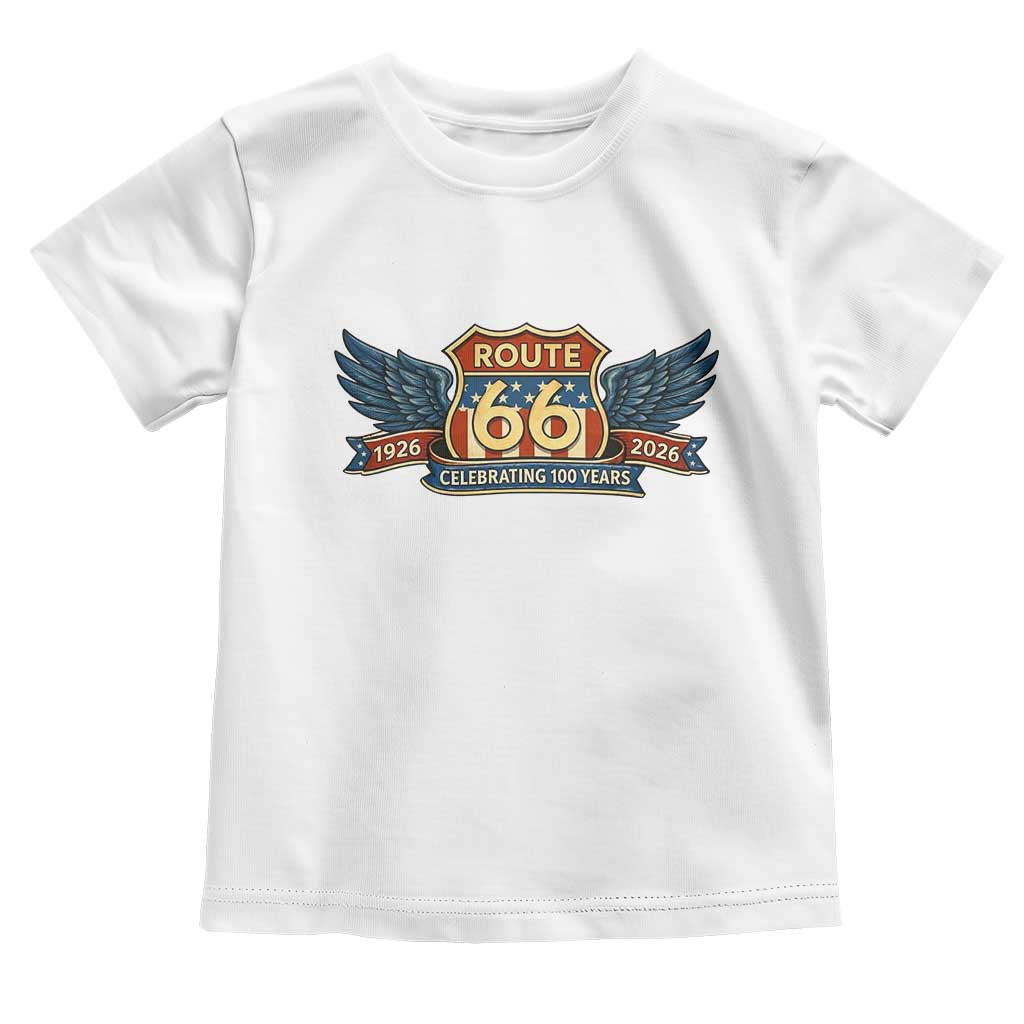 Route Highway 66 Centennial Toddler T Shirt 100 Years Of The Mother Road TS12 White Print Your Wear