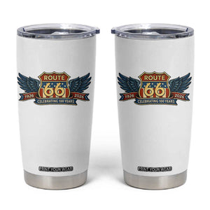 Route Highway 66 Centennial Tumbler Cup 100 Years Of The Mother Road TS12 White Print Your Wear