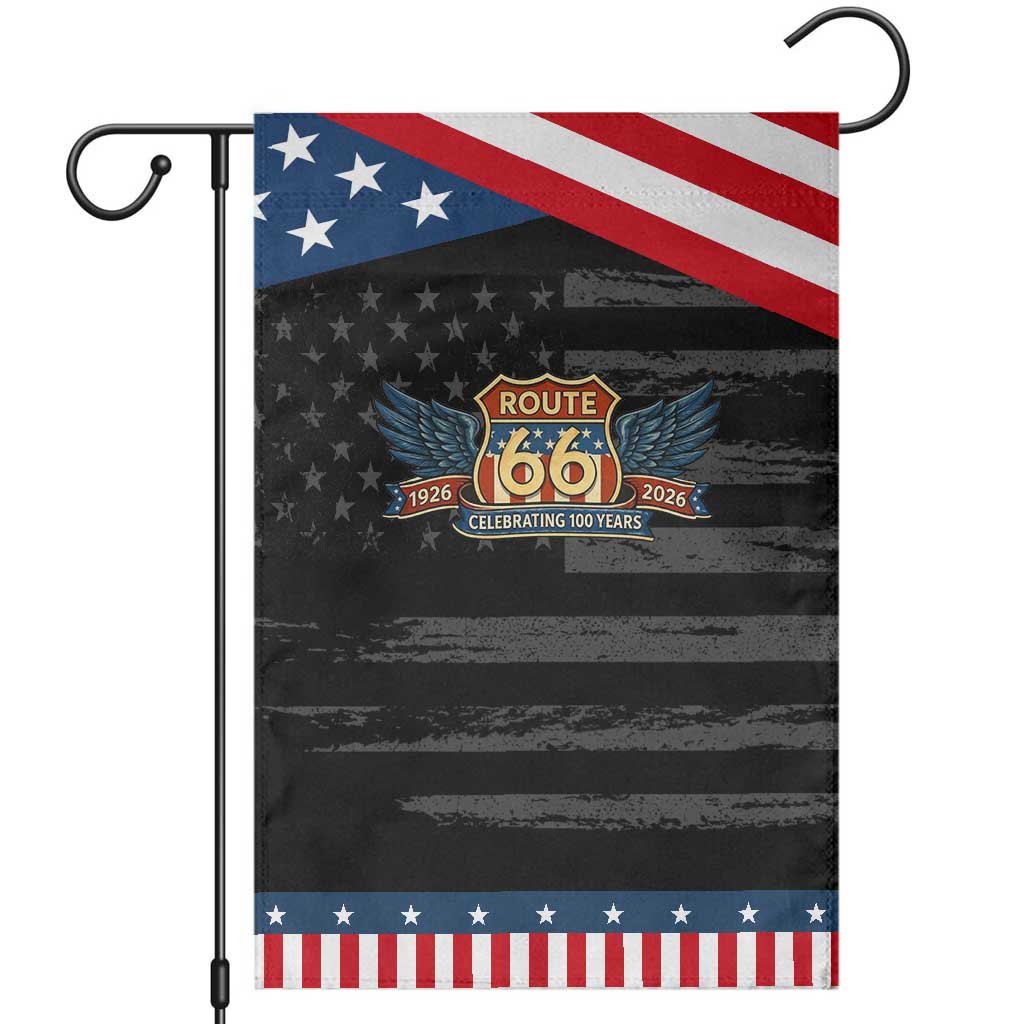 Route Highway 66 Centennial Garden Flag 100 Years Of The Mother Road TS12 Distressed Black Blue Print Your Wear