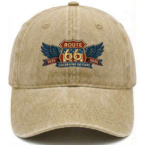 Route Highway 66 Centennial Washed Cotton Baseball Cap 100 Years Of The Mother Road TS12 Print Your Wear