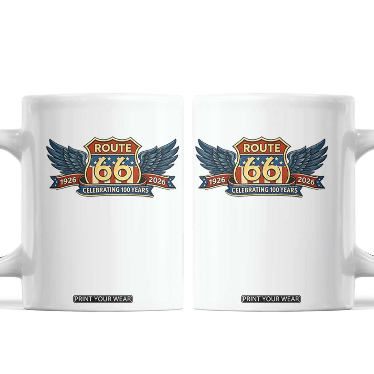 Route Highway 66 Centennial Coffee Mug 100 Years Of The Mother Road TS12 White Print Your Wear