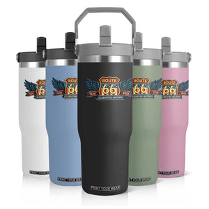 Route Highway 66 Centennial Flip Straw Tumbler 100 Years Of The Mother Road TS12 Print Your Wear