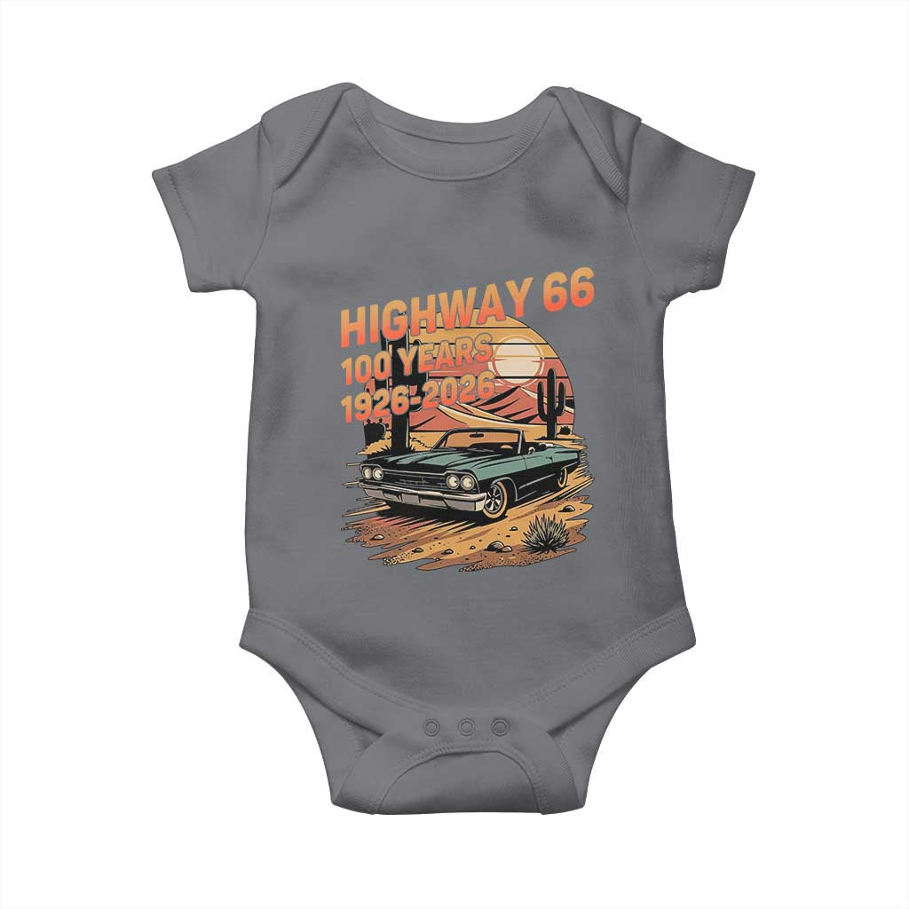 Route Highway 66 Centennial Baby Onesie 100 Year Road Trip Adventure TS12 Charcoal Print Your Wear