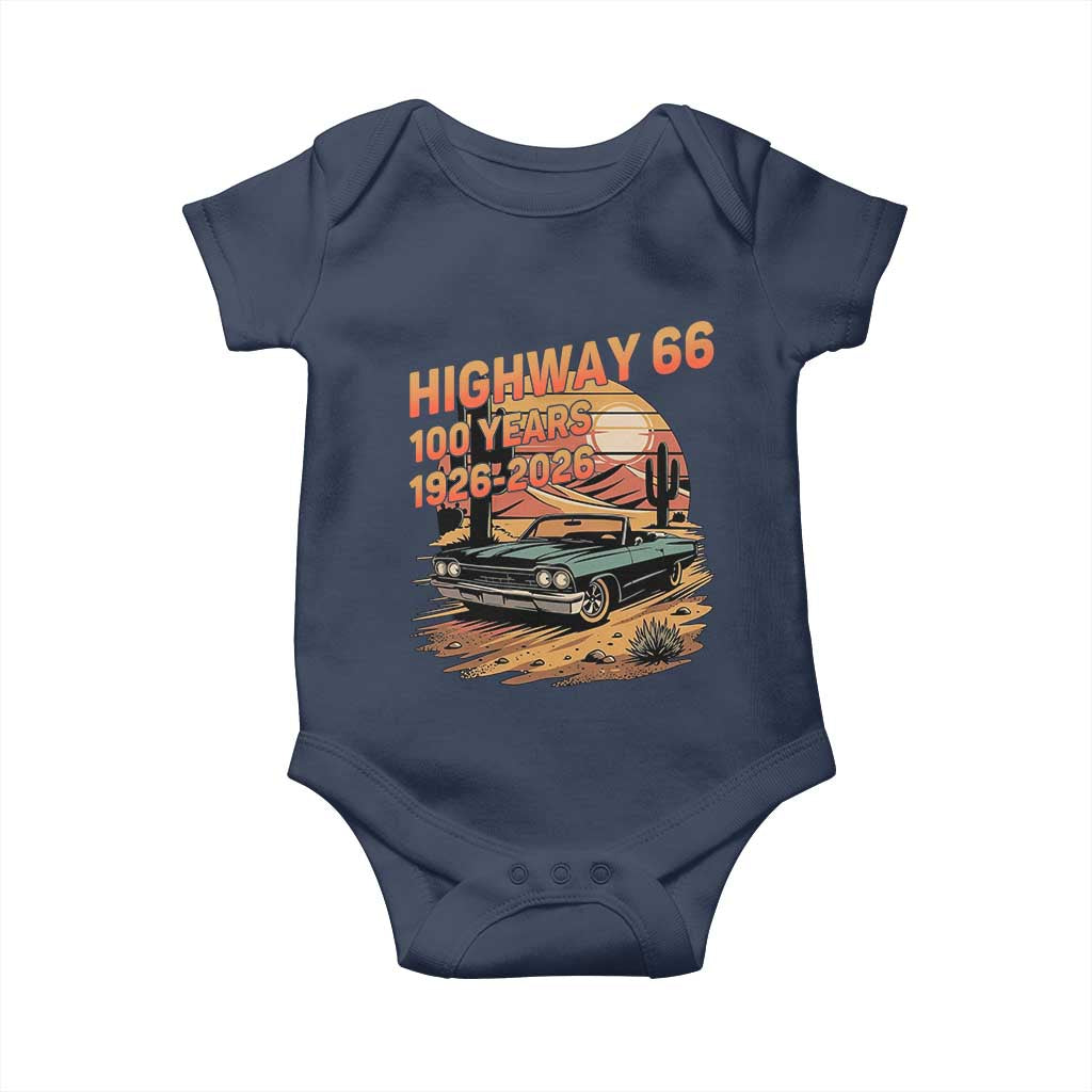 Route Highway 66 Centennial Baby Onesie 100 Year Road Trip Adventure TS12 Navy Print Your Wear