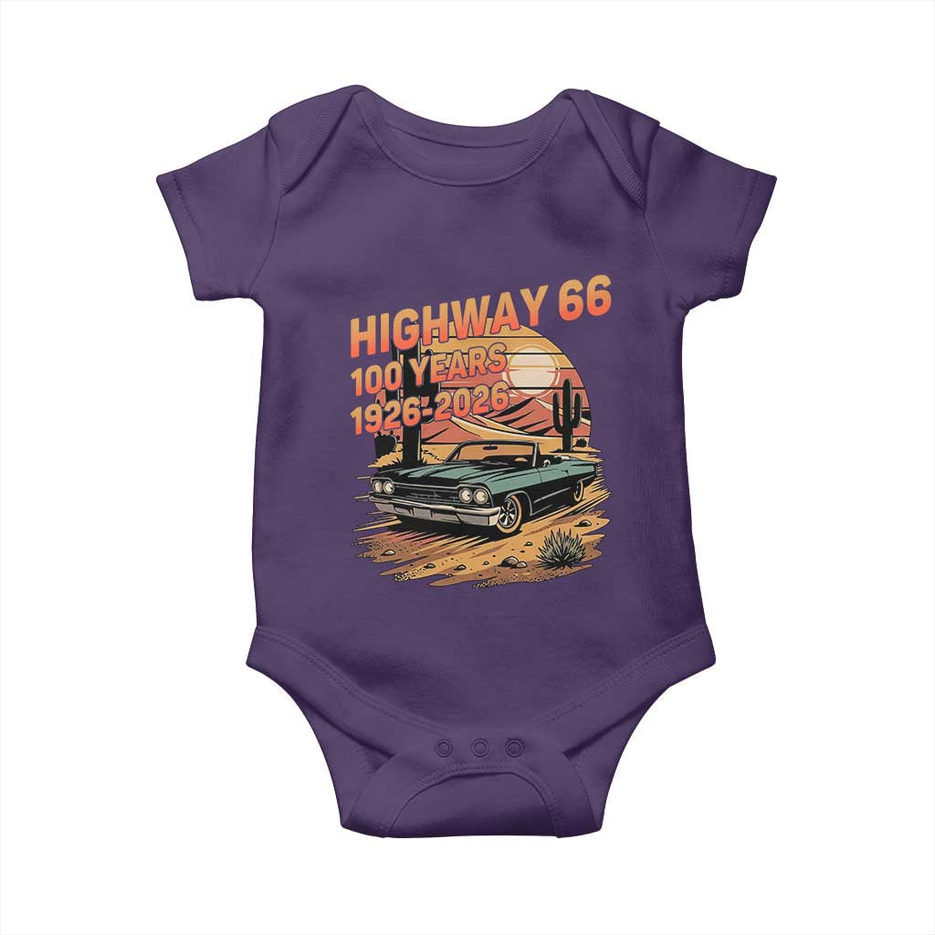 Route Highway 66 Centennial Baby Onesie 100 Year Road Trip Adventure TS12 Purple Print Your Wear
