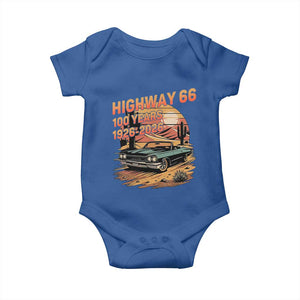 Route Highway 66 Centennial Baby Onesie 100 Year Road Trip Adventure TS12 Royal Blue Print Your Wear