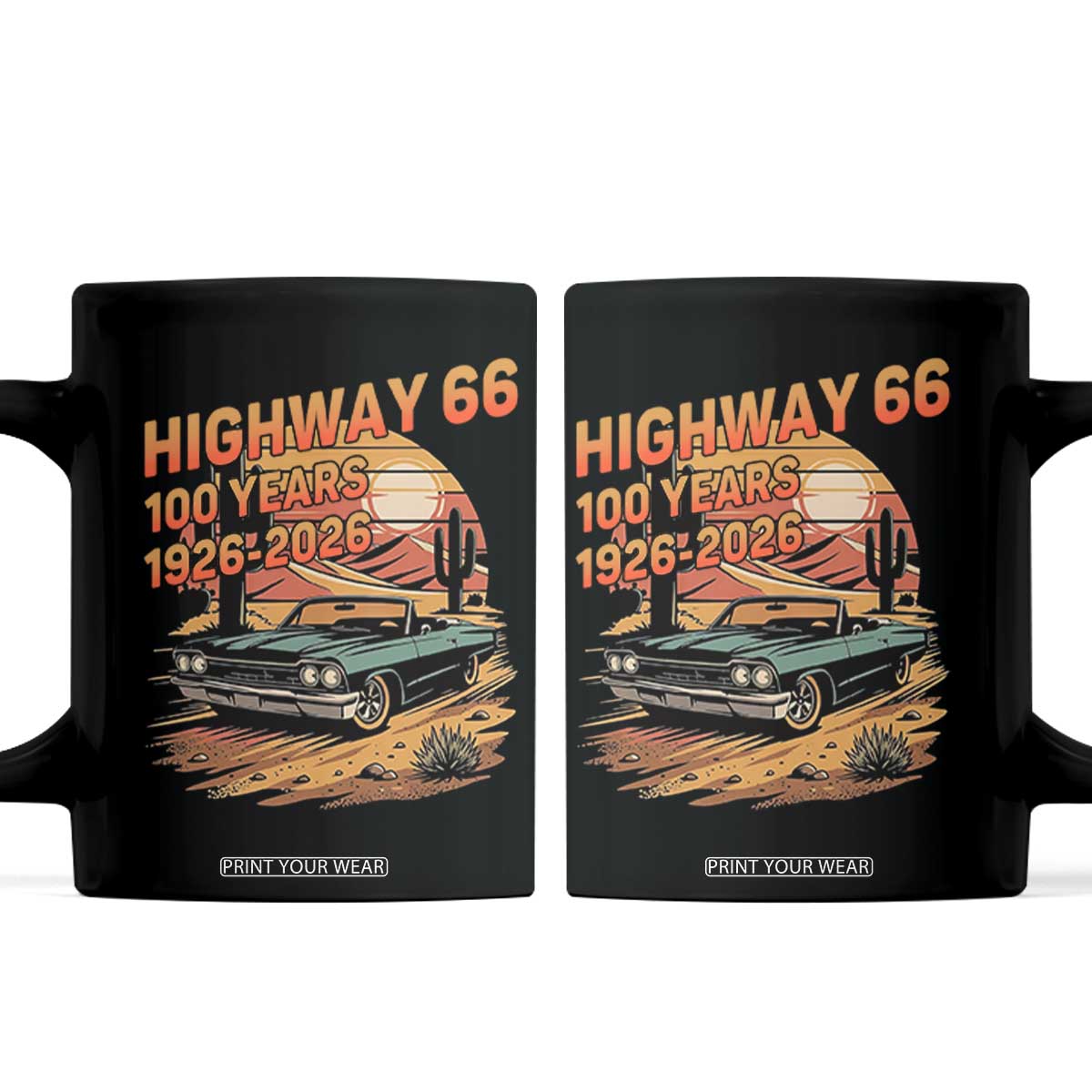 Route Highway 66 Centennial Coffee Mug 100 Year Road Trip Adventure TS12 Black Print Your Wear