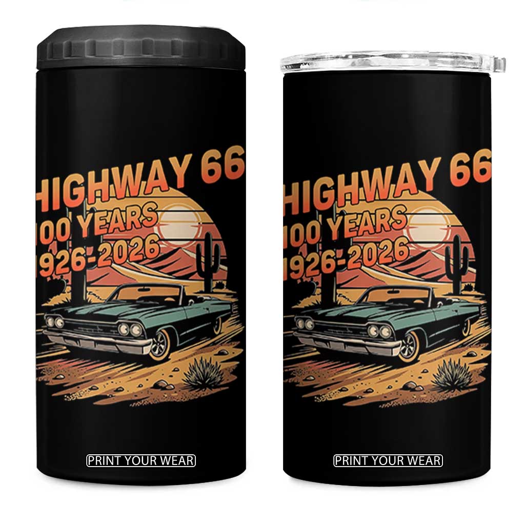 Route Highway 66 Centennial 4 in 1 Can Cooler Tumbler 100 Year Road Trip Adventure TS12 One Size: 16 oz Black Print Your Wear