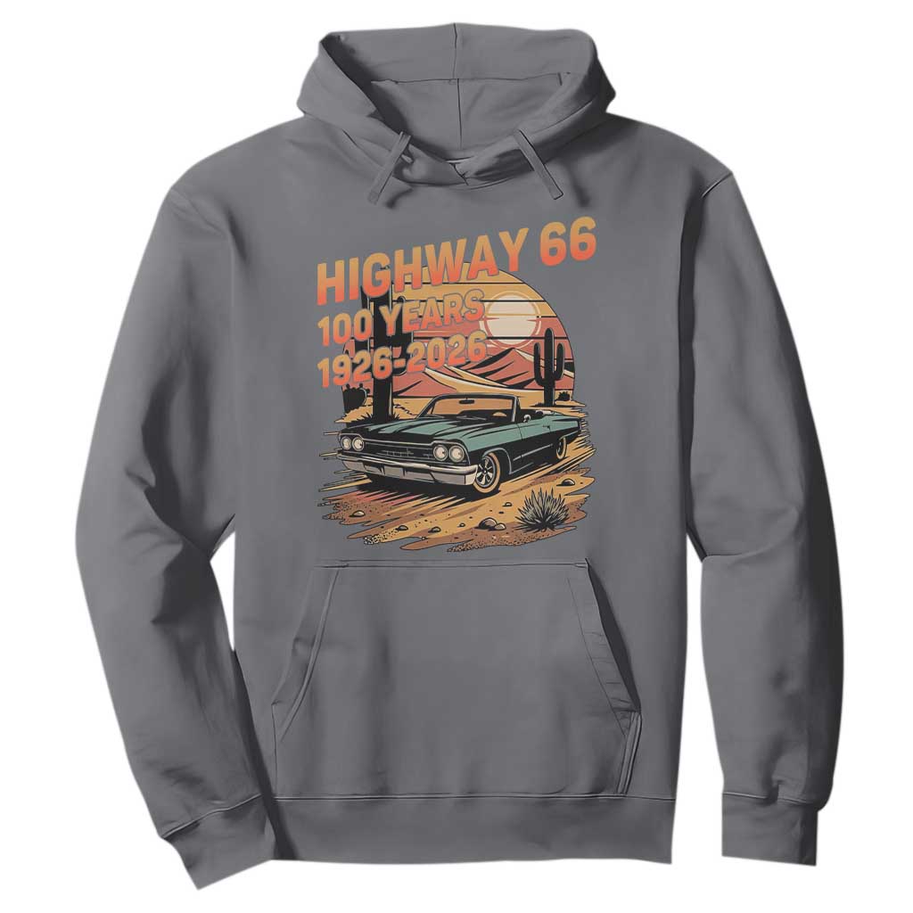 Route Highway 66 Centennial Hoodie 100 Year Road Trip Adventure TS12 Charcoal Print Your Wear