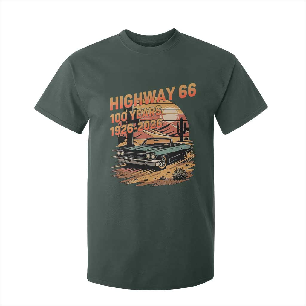 Route Highway 66 Centennial T Shirt For Kid 100 Year Road Trip Adventure TS12 Dark Forest Green Print Your Wear