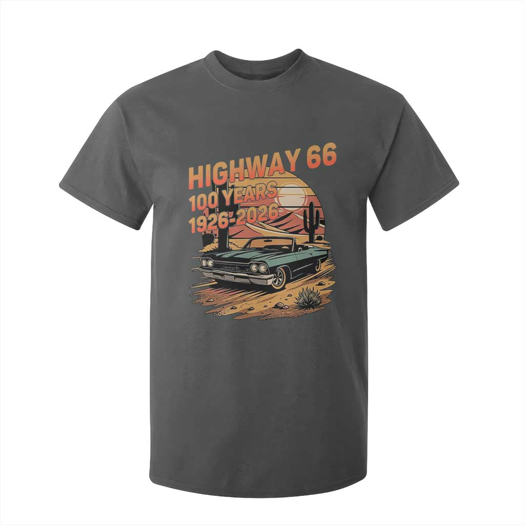 Route Highway 66 Centennial T Shirt For Kid 100 Year Road Trip Adventure TS12 Dark Heather Print Your Wear