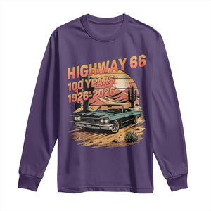 Route Highway 66 Centennial Long Sleeve Shirt 100 Year Road Trip Adventure TS12 Purple Print Your Wear