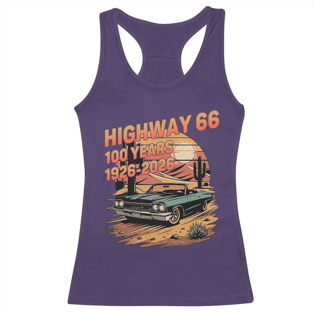 Route Highway 66 Centennial Racerback Tank Top 100 Year Road Trip Adventure TS12 Purple Print Your Wear