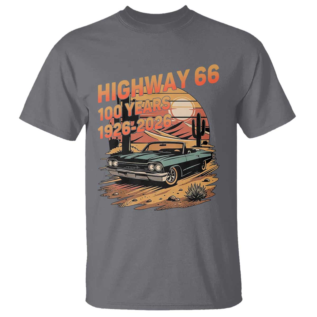 Route Highway 66 Centennial T Shirt 100 Year Road Trip Adventure TS12 Charcoal Print Your Wear