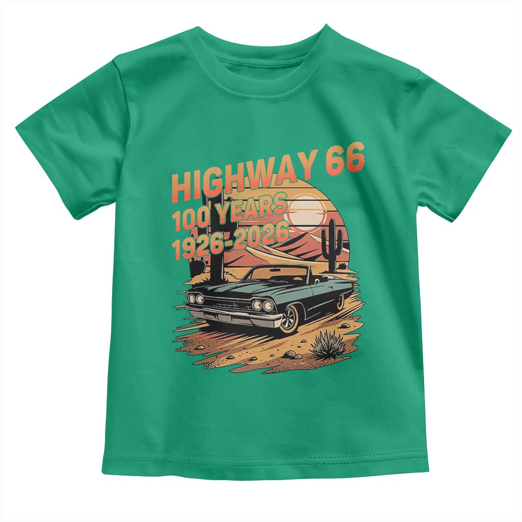 Route Highway 66 Centennial Toddler T Shirt 100 Year Road Trip Adventure TS12 Irish Green Print Your Wear