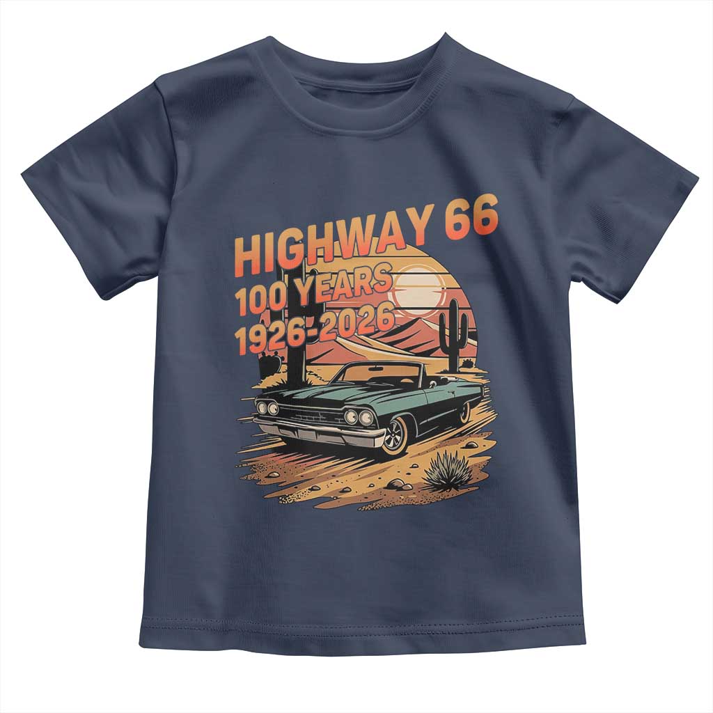 Route Highway 66 Centennial Toddler T Shirt 100 Year Road Trip Adventure TS12 Navy Print Your Wear