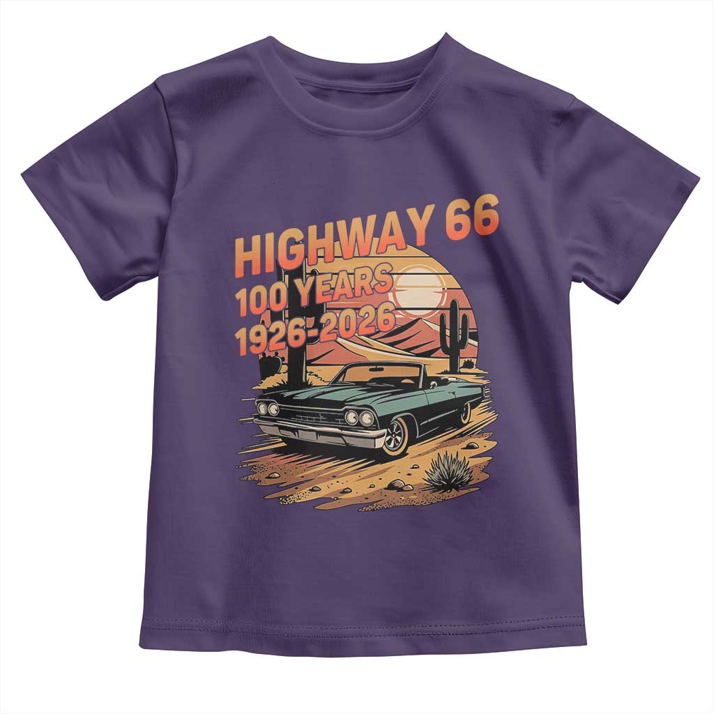 Route Highway 66 Centennial Toddler T Shirt 100 Year Road Trip Adventure TS12 Purple Print Your Wear