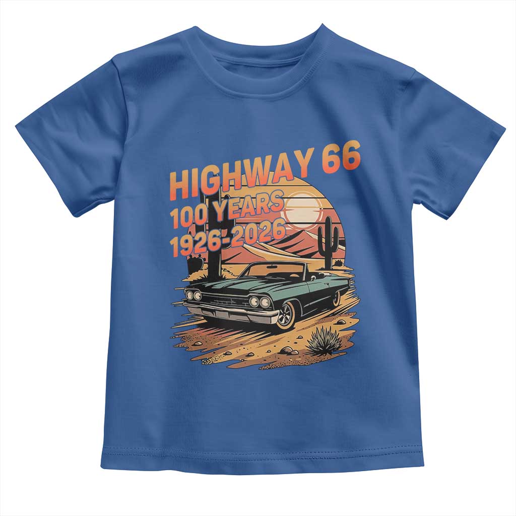 Route Highway 66 Centennial Toddler T Shirt 100 Year Road Trip Adventure TS12 Royal Blue Print Your Wear