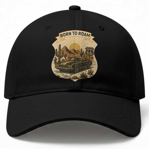Vintage Muscle Car Route Highway 66 Baseball Cap Born To Roam Road Trip TS12 Print Your Wear