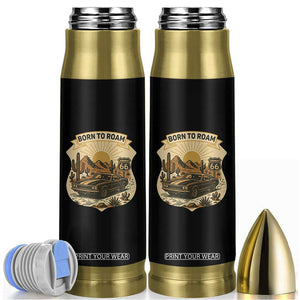 Vintage Muscle Car Route Highway 66 Bullet Tumbler Born To Roam Road Trip TS12 Black Print Your Wear