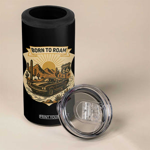 Vintage Muscle Car Route Highway 66 4 in 1 Can Cooler Tumbler Born To Roam Road Trip TS12 Print Your Wear