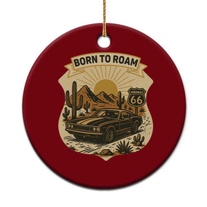 Vintage Muscle Car Route Highway 66 Ceramic Ornament Born To Roam Road Trip TS12 1pc Red Print Your Wear