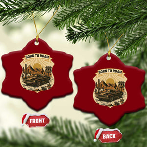 Vintage Muscle Car Route Highway 66 Ceramic Ornament Born To Roam Road Trip TS12 Print Your Wear