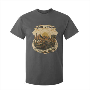 Vintage Muscle Car Route Highway 66 T Shirt For Kid Born To Roam Road Trip TS12 Dark Heather Print Your Wear
