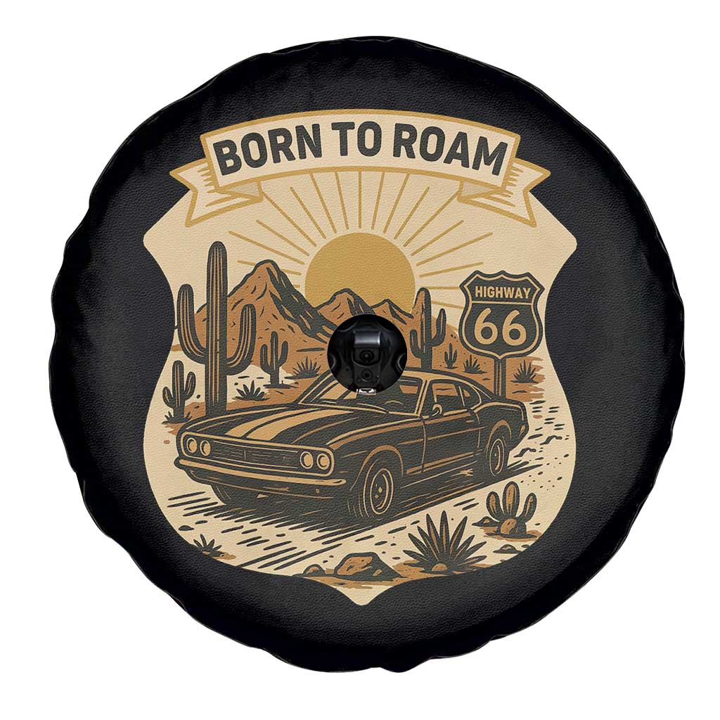Vintage Muscle Car Route Highway 66 Spare Tire Cover Born To Roam Road Trip TS12 Print Your Wear