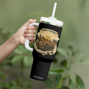 Vintage Muscle Car Route Highway 66 Tumbler With Handle Born To Roam Road Trip TS12 Print Your Wear