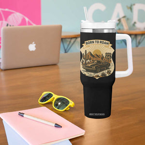 Vintage Muscle Car Route Highway 66 Tumbler With Handle Born To Roam Road Trip TS12 Print Your Wear